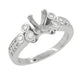 Art Deco Fleur De Lis Princess Cut 1 Carat Diamond Engagement Ring Setting in 14 Karat White Gold