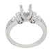 Vintage Engraved Fleur De Lis Design Engagement Ring Mounting for a 1 Carat Diamond in 14 Karat White Gold