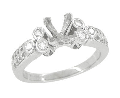 Fleur De Lis Eternal Stars Art Deco 2 Carat Princess Cut Diamond Engagement Ring Setting in White Gold