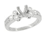 Fleur De Lis Eternal Stars Art Deco 2 Carat Princess Cut Diamond Engagement Ring Setting in White Gold