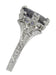 Edwardian Filigree Oval Violet Iolite Ring in 14 Karat White Gold