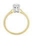 Vintage 1950's Solitaire Old European Cut Diamond Engagement Ring in Two Tone White and Yellow 14K Gold