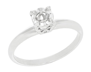 Vintage Style 1950's Illusion Solitaire Ring Setting in 14 Karat White Gold for a 0.25, 0.33, 0.50, 0.64 Carat Diamond - alternate view