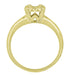 Side Box View - Yellow Gold 1940's Style Retro Moderne Box Illusion Ring Setting for a 0.20 to 0.40 Ct Round Gemstone - R849Y