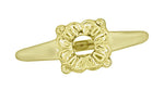 Yellow Gold 1940's Mid Century Retro Modern Box Illusion Ring Setting for a 0.20 - 0.50 Carat Round Diamond