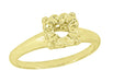 Antique Yellow Gold 1940's Style Mid Century Modern Retro Box Illusion Ring Setting for a 0.20 to 0.40 Carat Round Diamond - R849Y