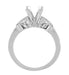 Twin Butterflies Art Deco Filigree 2 Carat Princess Cut Diamond Engagement Ring Setting in 14 Karat White Gold