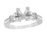 Twin Butterflies Art Deco Filigree 2 Carat Princess Cut Diamond Engagement Ring Setting in 14 Karat White Gold