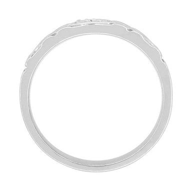Jadan Mid Century Modern Vintage Style Men's Diamond Wedding Band in White Gold - 10K, 14K, or 18K - alternate view