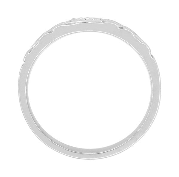 Jadan Mid Century Modern Vintage Style Men's Diamond Wedding Band in White Gold - 10K, 14K, or 18K - Item: R852W10-LC - Image: 2