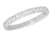Art Deco Diamond Engraved Wheat Wedding Band in 14 or 18 Karat White Gold