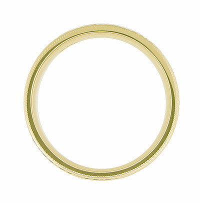 Yellow Gold Engraved Kaleidoscope Vintage Retro Design Wide Wedding Band - 6mm - Item: R859Y10 - Image: 4
