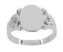 Art Nouveau Vines Oval Signet Ring in White Gold - 10K or 14K