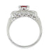 Madison Ruby and Diamonds Art Deco East to West Engagement Ring in White Gold