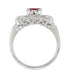 Madison 1920's Vintage Inspired Ruby and Diamond Art Deco Platinum Engagement Ring