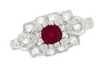 Madison 1920's Vintage Inspired Ruby and Diamond Art Deco Platinum Engagement Ring
