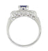 Lexington 1920's Vintage Style Sapphire and Diamond Art Deco Platinum Shield Engagement Ring
