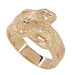 Men's Double Serpent Snake Ring with Diamond Eyes in 14 Karat Rose Gold