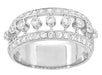 Galaxy of Diamonds Wide Anniversary Band in 18 Karat White Gold - Vintage Mid Century Design
