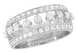 Galaxy of Diamonds Wide Anniversary Band in 18 Karat White Gold - Vintage Mid Century Design