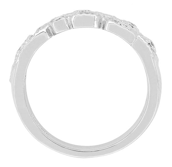 Frances Art Nouveau Style Diamond Wedding Ring in White Gold - 18K or 14K - Item: R901W-LC - Image: 3