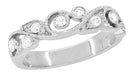 Frances Art Nouveau Style Diamond Wedding Ring in White Gold - 18K or 14K