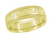 1950's Mid Century Modern Carved Greek Key Sculptural Wedding Band in Yellow Gold - 7mm Wide