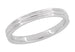 1950's Retro Moderne 4mm Double Grooved Wedding Band Ring in White Gold - 14K or 18K