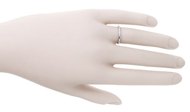 J.R. Wood Etched Vintage Wedding Ring in Platinum - 1930's Art Deco Band - alternate view