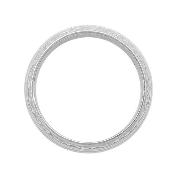 ArtCarved Vintage Wedding Band in 14 Karat White Gold - Item: R918 - Image: 2