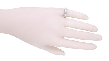 Monroe Filigree Vintage Art Deco Diamond Wedding Band in Platinum - Size 4 1/2 - alternate view
