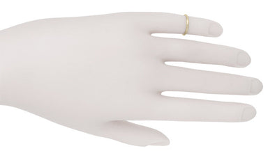 Vintage Floral Engraved Baby Ring in 10 Karat Yellow Gold | Art Deco Circa 1920's - alternate view