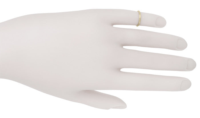 Vintage Floral Engraved Baby Ring in 10 Karat Yellow Gold | Art Deco Circa 1920's - Item: R971 - Image: 2