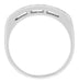 1980's Squared Top Old Single Cut Diamonds Vintage Wedding Band in 14K White Gold