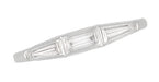 Top of Three Stone Antique 1950s Tapered Baguette Diamond Wedding Band  in White Gold 14K or 18K - R982