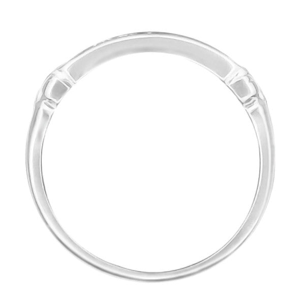 Art Deco Platinum Evia Old Single Cut Diamond Vintage Wedding Band - Item: R985 - Image: 2