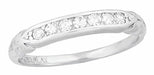 Art Deco Platinum Evia Old Single Cut Diamond Vintage Wedding Band