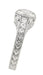 Art Deco Filigree Flowers and Scrolls Engraved 1/4 Carat Diamond Engagement Ring in 14 Karat White Gold
