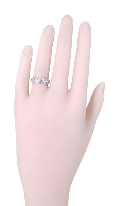 Art Deco Enfield Diamond Antique Wedding Ring in Platinum - Size 5 - alternate view