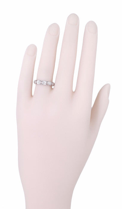 Bethany Antique Art Deco Diamond Wedding Band in Platinum - Size 5 1/4 - Item: R997 - Image: 2