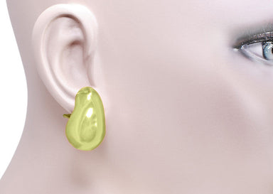 Retro Moderne Heavy Teardrop Clip Antique Earrings in 14 Karat Yellow Gold - alternate view