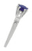 Sapphire and Diamonds Art Deco Engagement Ring in 18 Karat White Gold