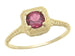 Art Deco Rhodolite Garnet Filigree Scrolls Engraved Engagement Ring in 14 Karat Yellow Gold