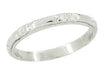Art Deco Vintage Roses and Bars Platinum Wedding Ring