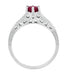 Art Deco Ruby and Side Diamonds Scroll Filigree Engagement Ring in Platinum