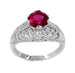Edwardian Filigree Rubellite Tourmaline Ring in 14 Karat White Gold