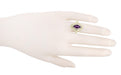Art Deco Amethyst Filigree Cocktail Ring in 14 Karat Yellow Gold