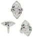 Art Deco Blue Sapphire and Cubic Zirconia Filigree Cocktail Ring in 14 Karat White Gold