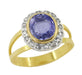 Sapphire and Rose Cut Diamond Estate Ring in 14 Karat Gold