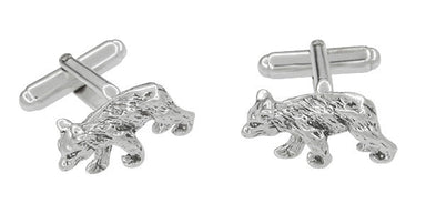 Bear Cufflinks in Sterling Silver - alternate view